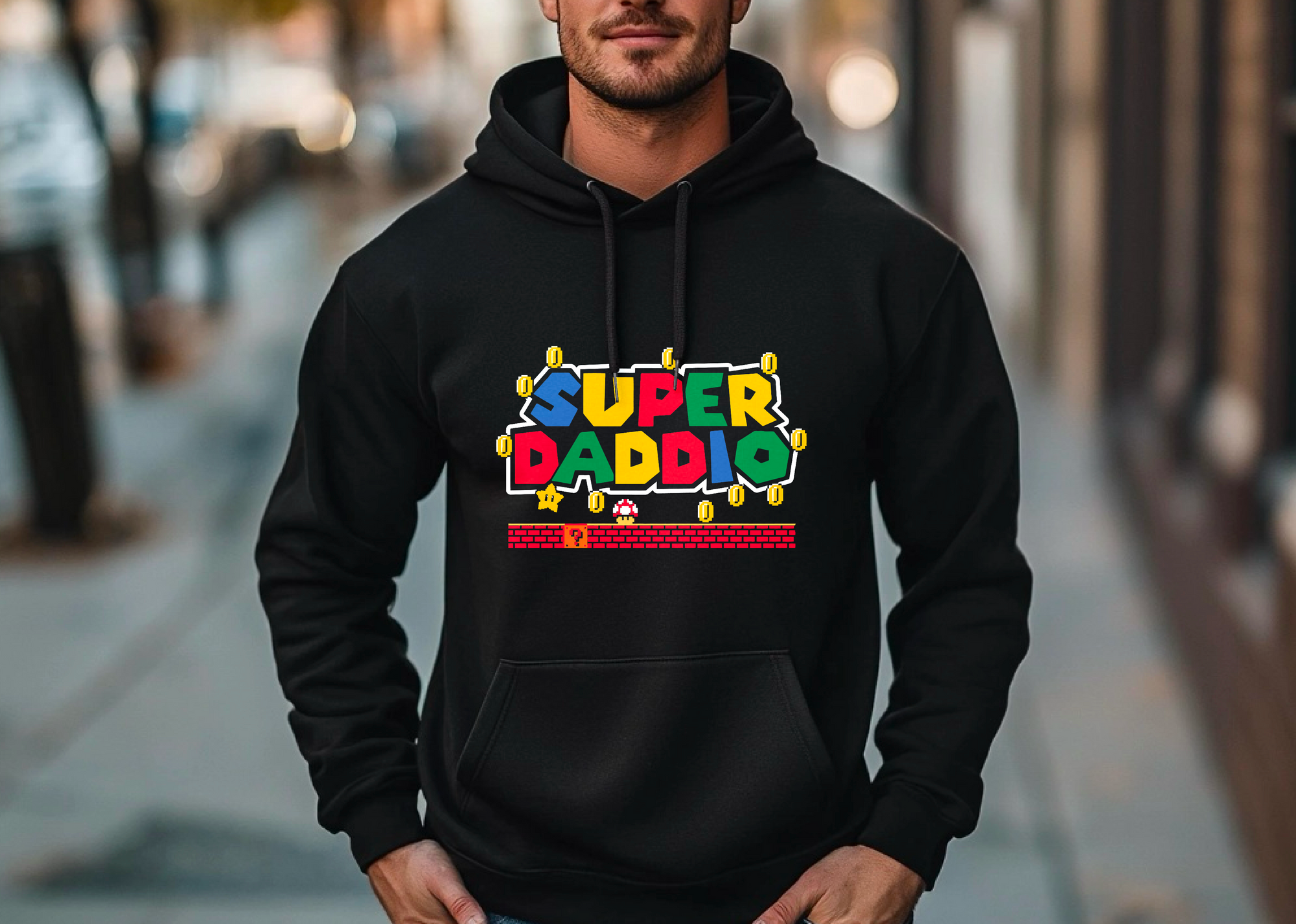 Super Daddio Retro Gaming Graphic Organic Cotton Hoodie