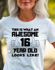 This is What an Awesome 16 Year Old Looks Like – Kids Tee Cotton - Boys Girls Birthday T-Shirt, Perfect Gift