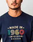 65th Birthday T-Shirt | Vintage 1960 Limited Edition | Funny 65th Gift for Men | Classic 65th Shirt for Him