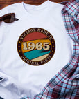 Vintage 1965 - Made with Original Parts T-Shirt, 60th Birthday Gift for Men, Funny 60th Gift for Dad, Classic 1965 T-Shirt