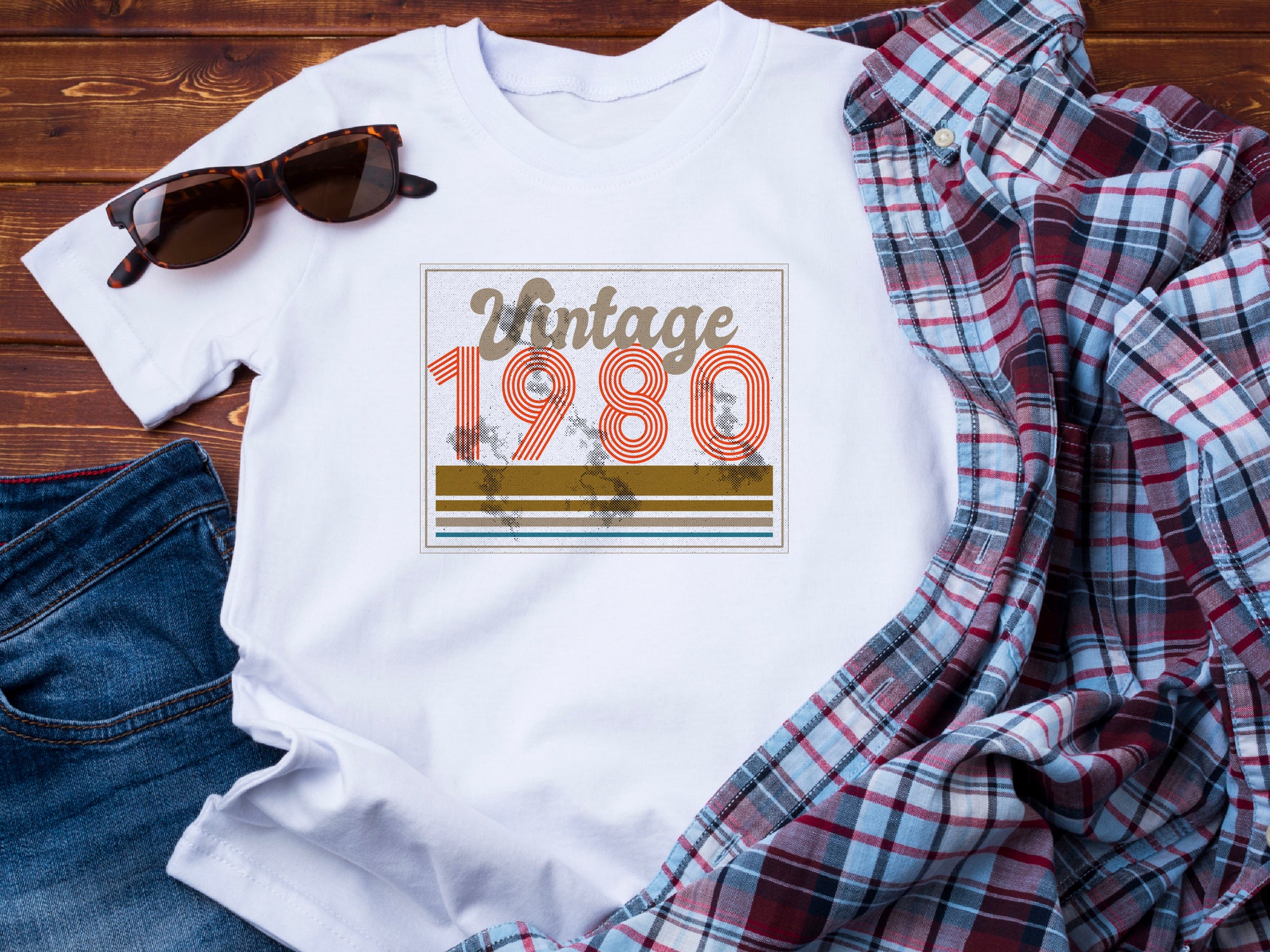 Vintage 1980 - 45th Birthday T-Shirt, PR ET Edition, Funny 45th Gift for Dad, 45th Gifts for Men, 45th T-Shirt