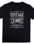 Vintage 1980 - 45th Birthday T-Shirt, All Original Parts, Funny 45th Gift for Dad, 45th Gifts for Men, 45th T-Shirt