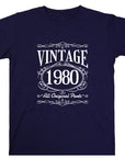 Vintage 1980 - 45th Birthday T-Shirt, All Original Parts, Funny 45th Gift for Dad, 45th Gifts for Men, 45th T-Shirt