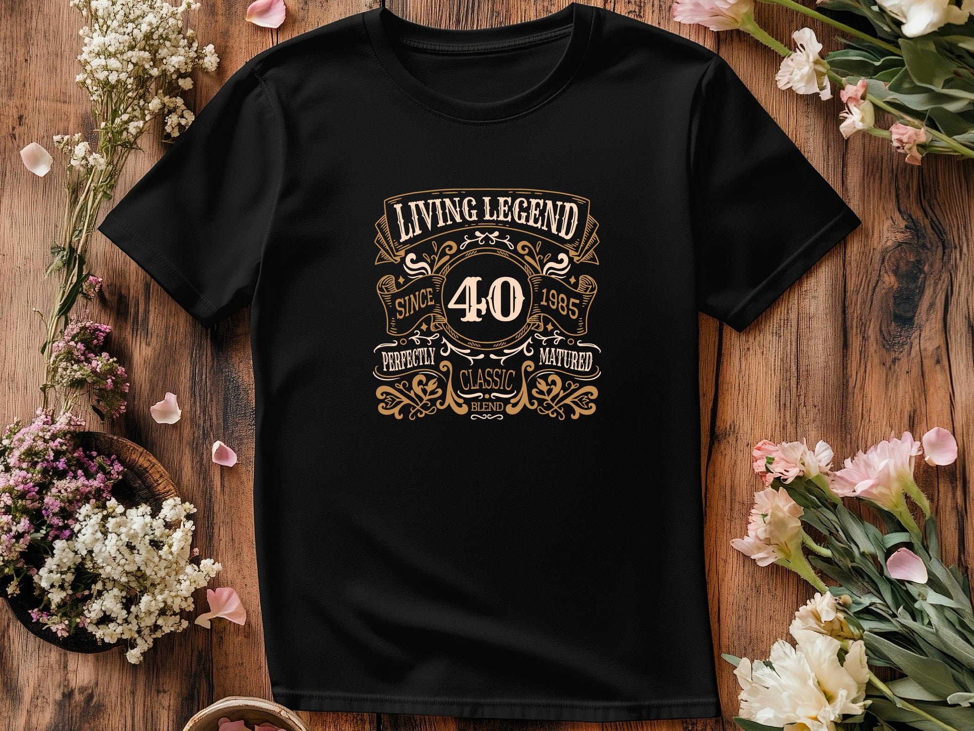 Living Legend 1985 - 40th Birthday T-Shirt, Perfectly Matured Classic Blend, Funny 40th Gift for Dad, 40th Gifts for Men, 40th T-Shirt