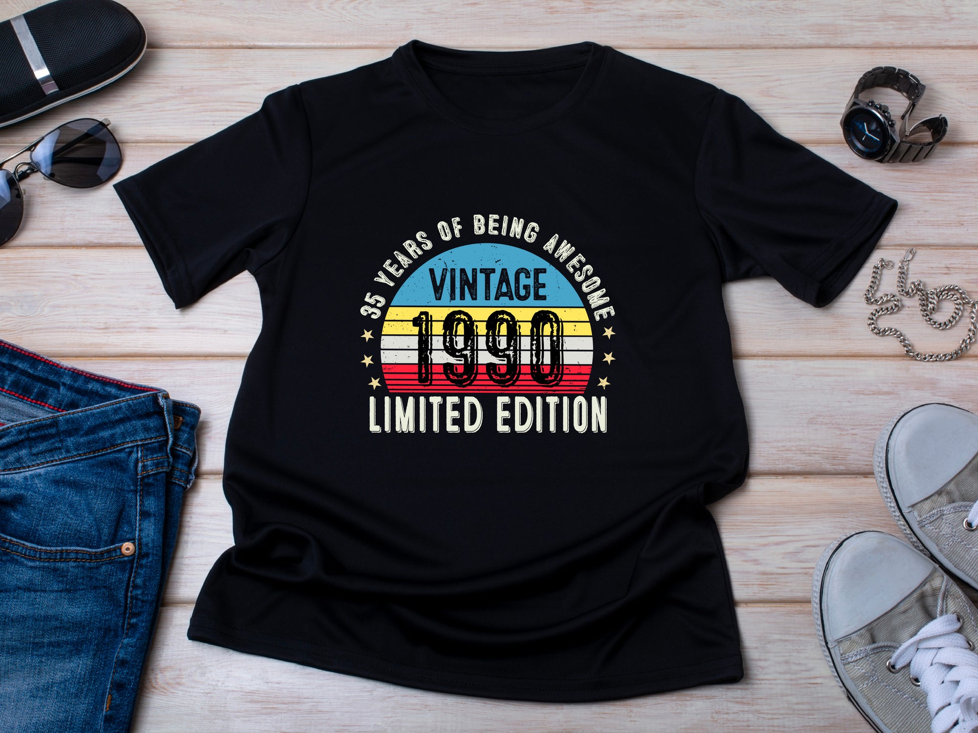 1990 35th Birthday T-Shirt | Funny 35th Gifts for Him, Gifts for Him | Classic 35th T-Shirt for Men