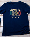 35th Birthday T-Shirt | Vintage 1990 Limited Edition | Funny 35th Gift for Men | Classic 35th Shirt for Him