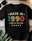 35th Birthday T-Shirt | Vintage 1990 Limited Edition | Funny 35th Gift for Men | Classic 35th Shirt for Him