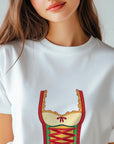 Oktoberfest Woman Costume T-Shirt, Bavarian Dirndl Style Tee, German Beer Festival Shirt, Funny Prost Shirt, Munich Party Outfit