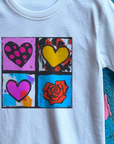 Andy Warhol Inspired Heart & Rose Pop Art Tee - Perfect Valentine Gift for Art Lovers