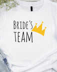 Team Bride Shirt with Crown – Bridesmaid Wedding Party T-Shirt – Matching Bachelorette Tee – Bride Squad Gift – Bridal Party Outfit