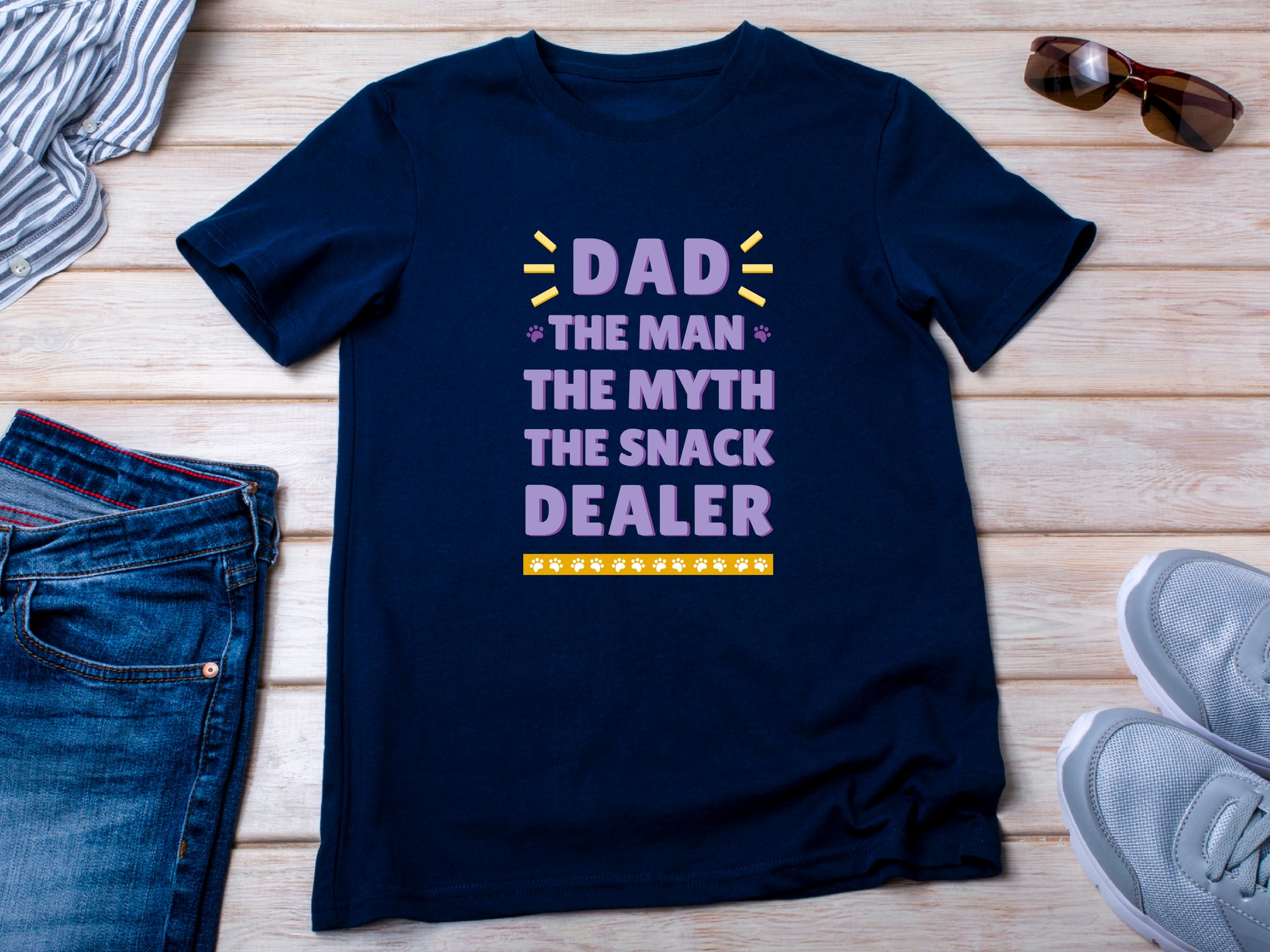 Dad The Man The Myth The Snack Dealer Shirt – Funny Fathers Day Gift – Cool Dad T-Shirt – Gift for Him – Snack Dad Tee