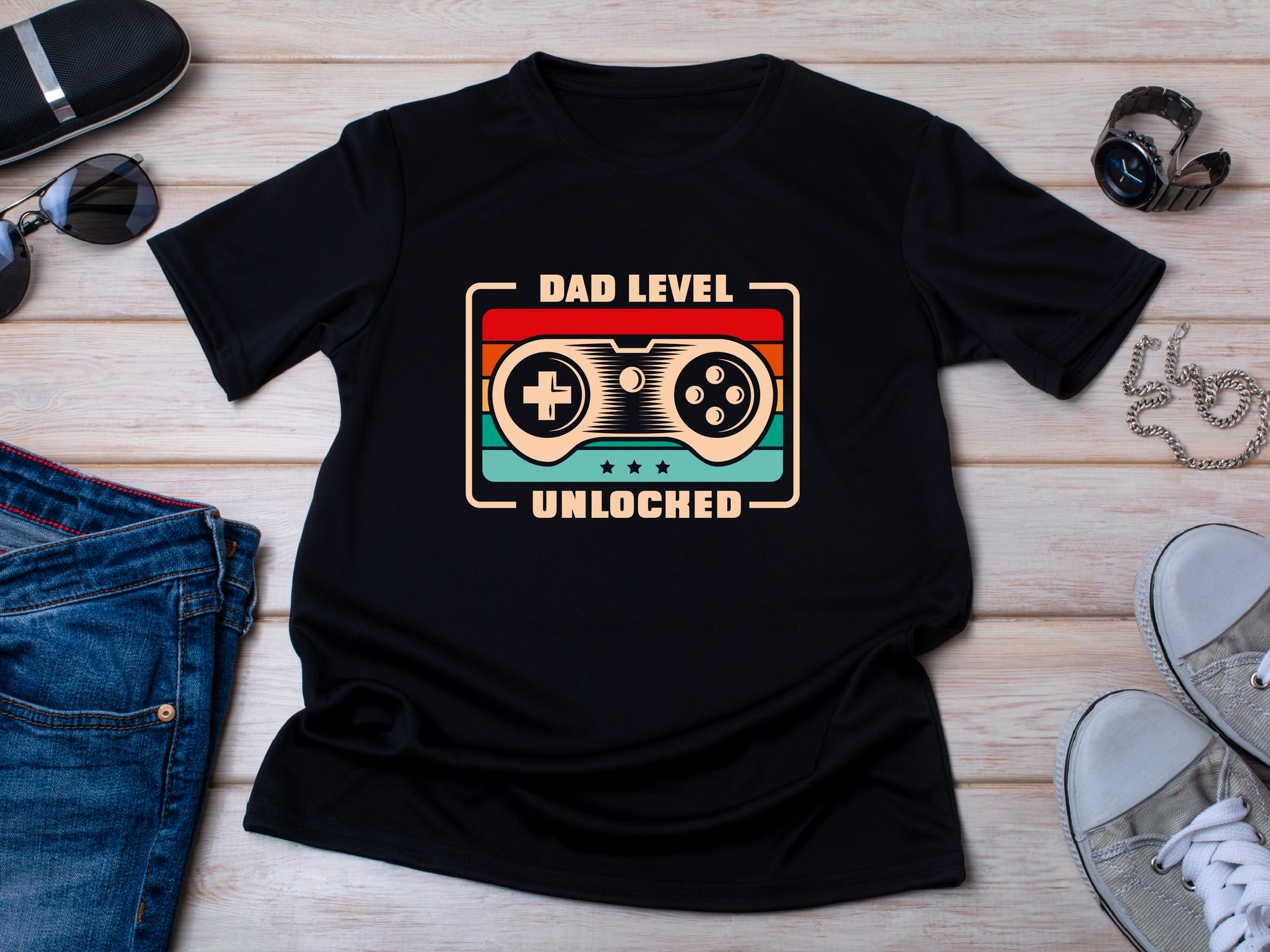 Dad Level Unlocked Gamer Svg, Funny New Dad Handheld Game Console Svg, Father's Day Png, Digital Download