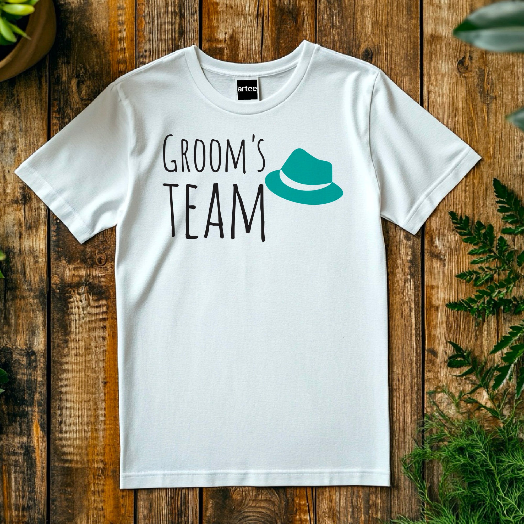 Groom’s Team T-Shirt – Green Hat Wedding Shirt for Men – Funny Bachelor Party Tee – Groomsman Outfit – Wedding Squad Shirt