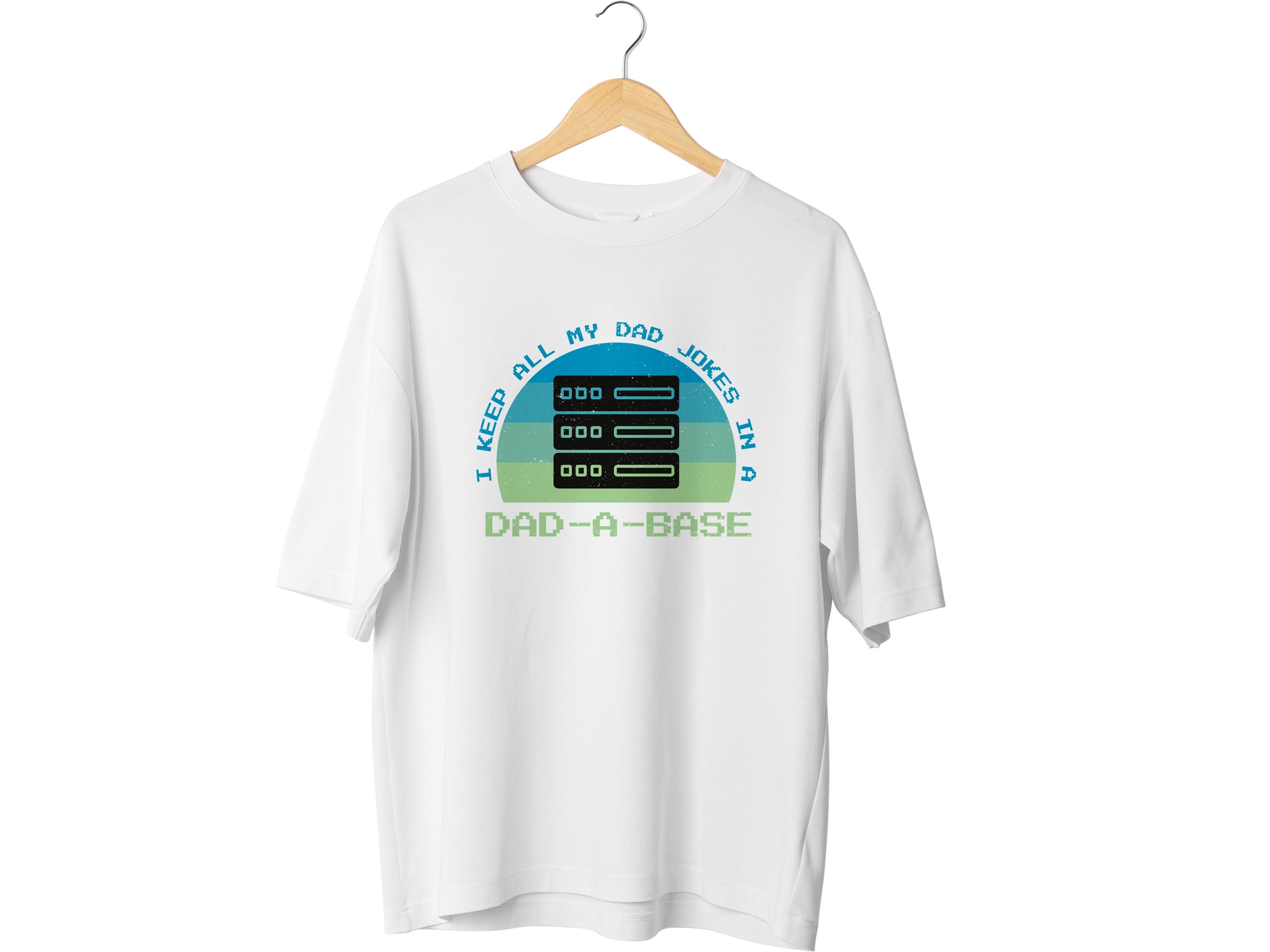 Dad-A-Base Dad Jokes T-Shirt – Funny Fathers Day Gift – Geek Dad Tee – Programmer Dad Shirt – Dad Joke Database Shirt – Gift for Him