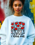 Keith Haring 'I Love Me' T-Shirt | Colorful Print, Heart Art, Valentine's Day Tee, Unisex Casual Style
