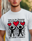 Keith Haring Inspired T-Shirt - Love and Kiss Pop Art Tee, Perfect Valentine Gift