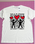 Keith Haring Inspired T-Shirt - Love and Kiss Pop Art Tee, Perfect Valentine Gift