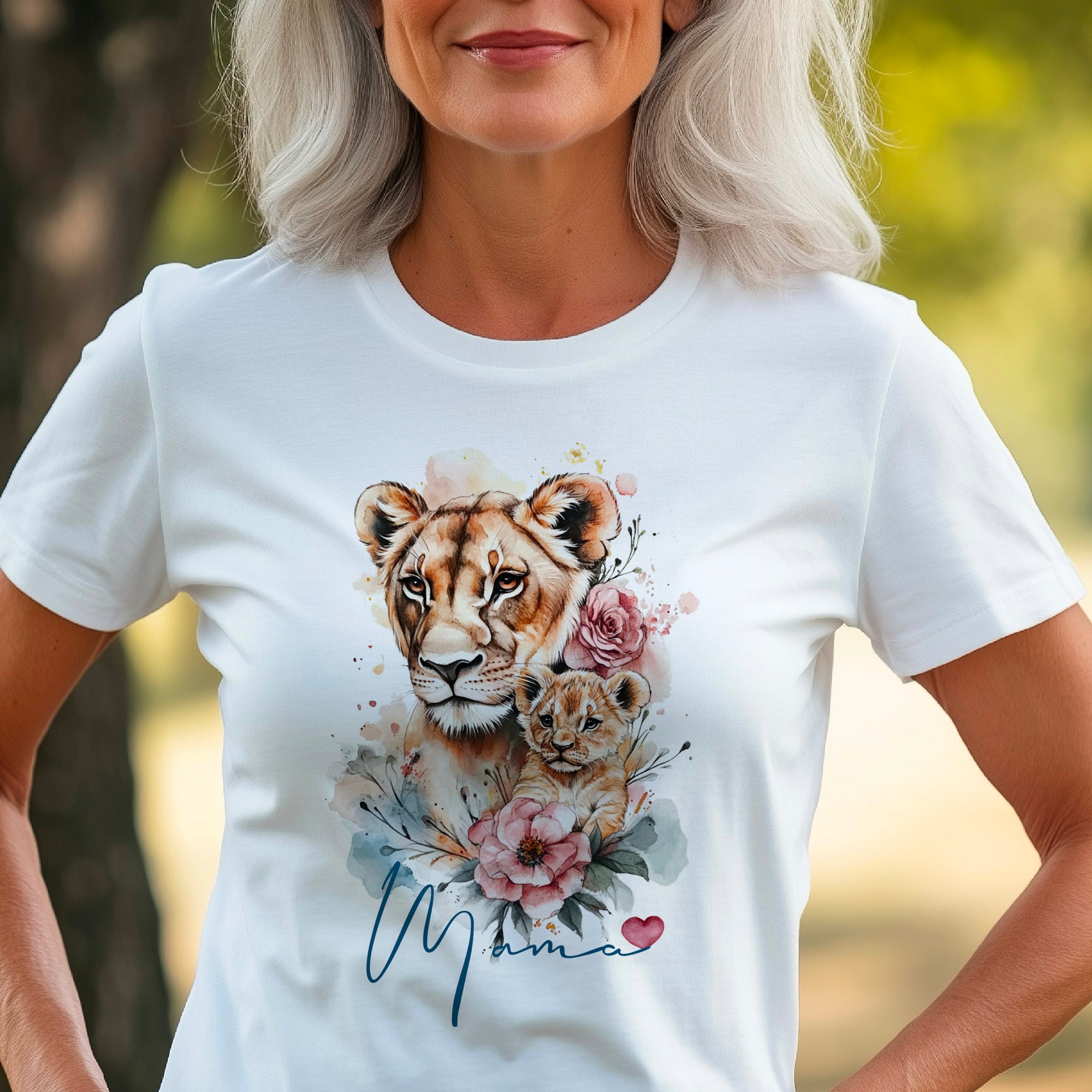 Mama lion watercolour T-shirt, lion and lioness shirt Tshirt, Mothers Day Shirt