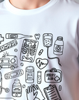 Medical Assistant Shirt, Nursing Student Gift, Medical Doodle T-Shirt, Med School Tee, Nurse Doodle Shirt, Radiology Doodles, Medical Student Gift