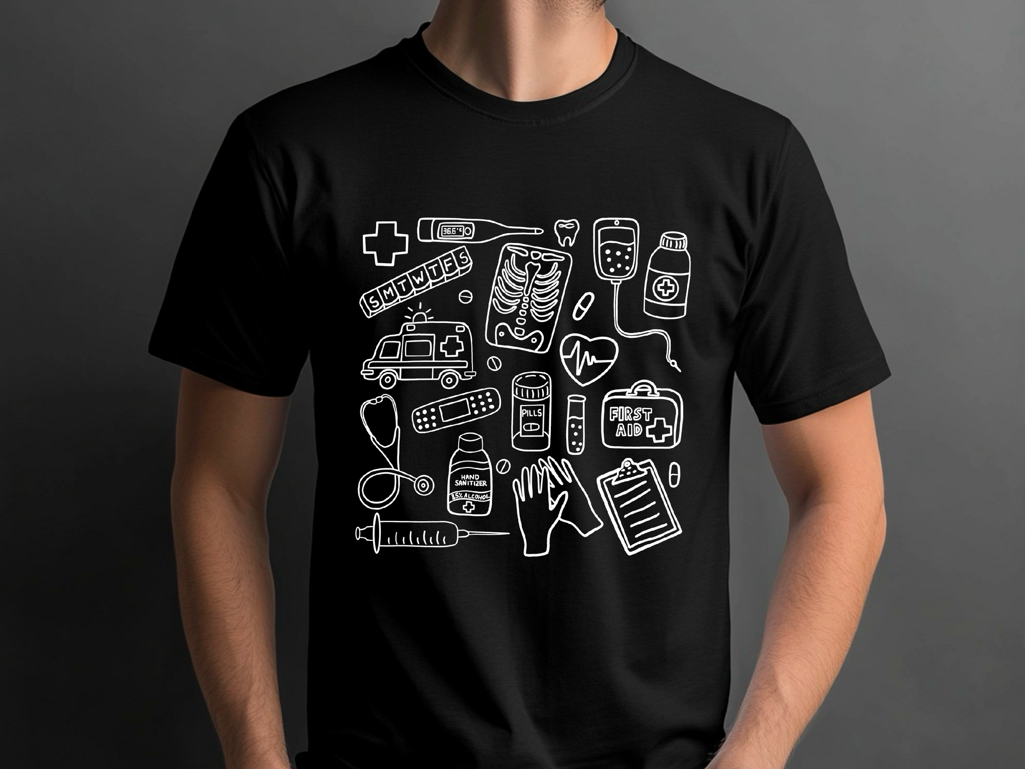Medical Assistant Shirt, Nursing Student Gift, Medical Doodle T-Shirt, Med School Tee, Nurse Doodle Shirt, Radiology Doodles, Medical Student Gift