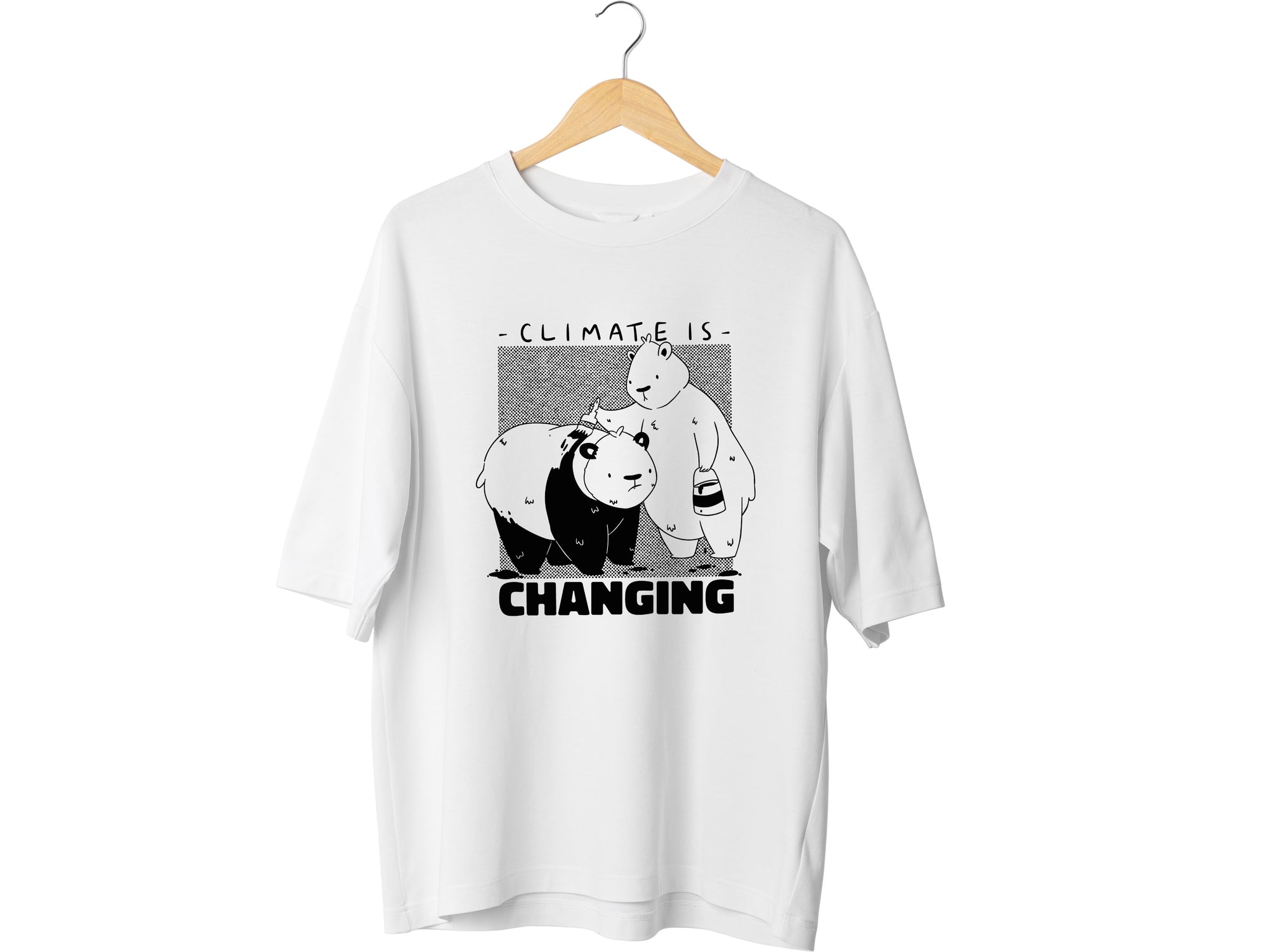 Panda Klimabewusstsein T-Shirt "Change is Coming" Edition