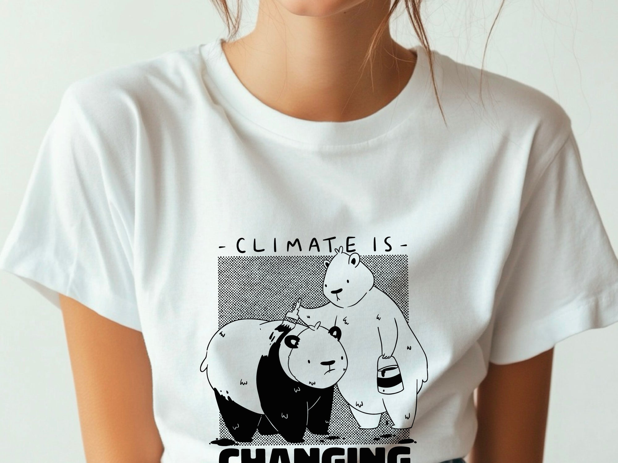 Panda Klimabewusstsein T-Shirt "Change is Coming" Edition