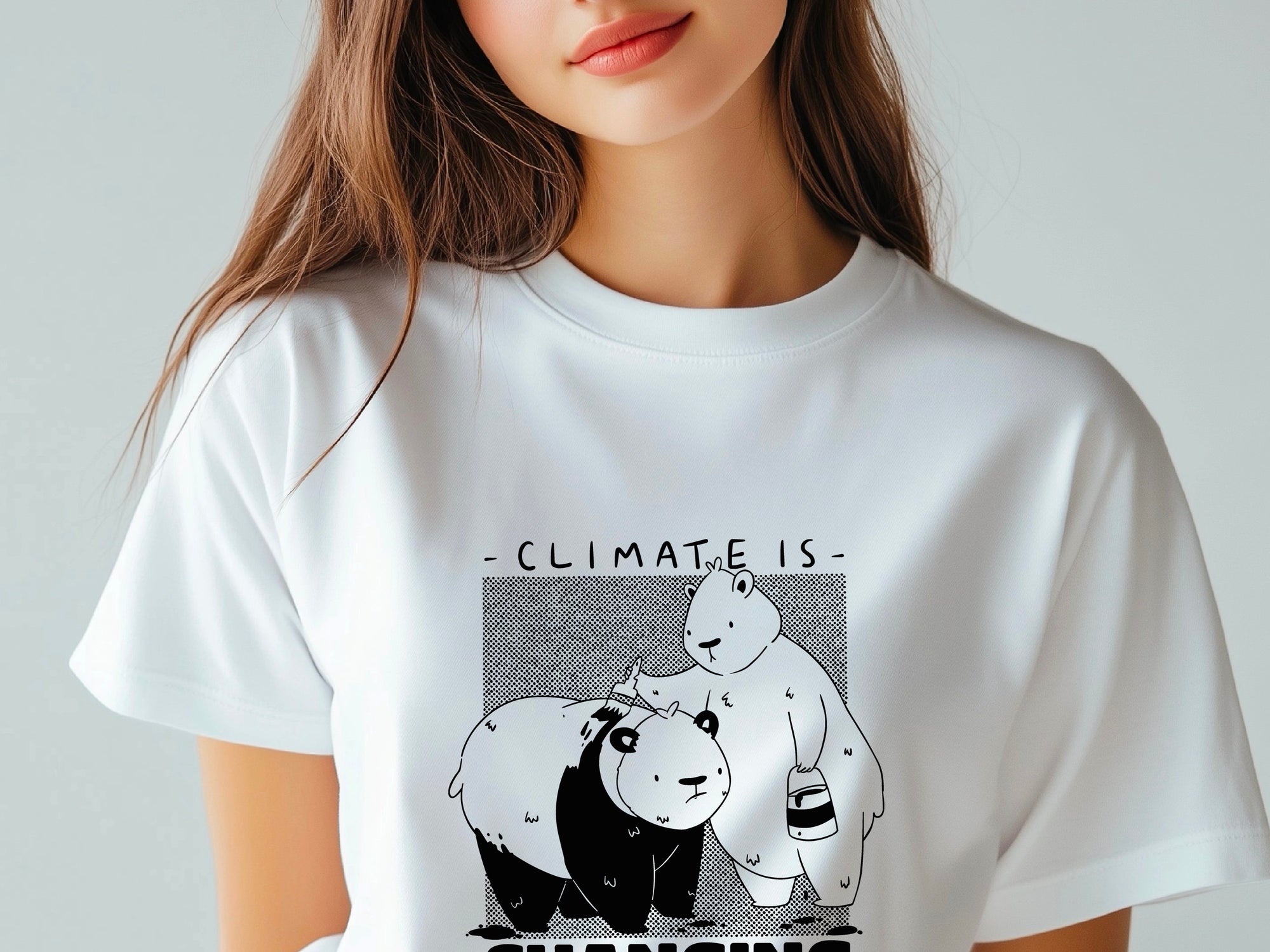 Panda Klimabewusstsein T-Shirt "Change is Coming" Edition