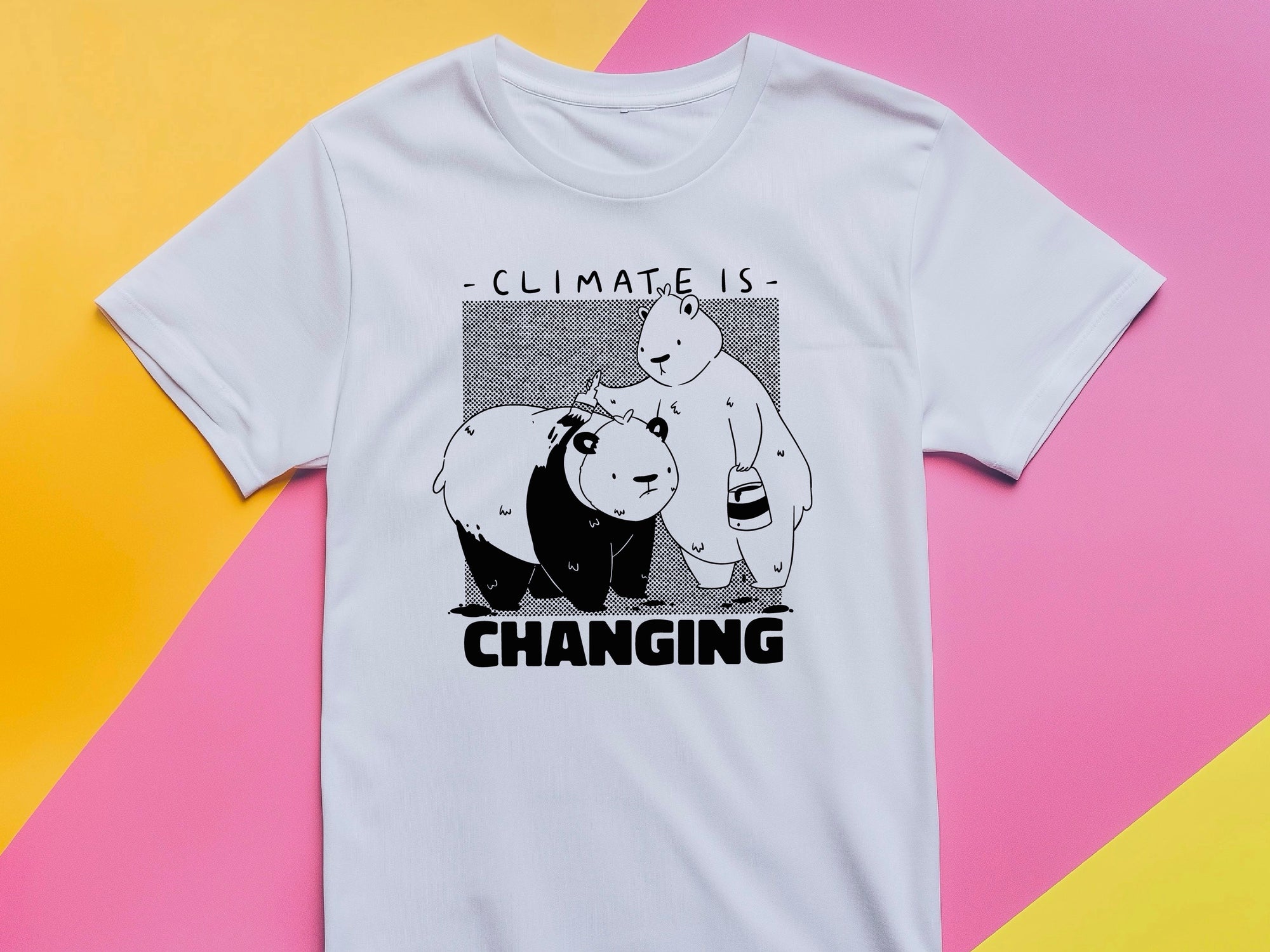Panda Klimabewusstsein T-Shirt "Change is Coming" Edition