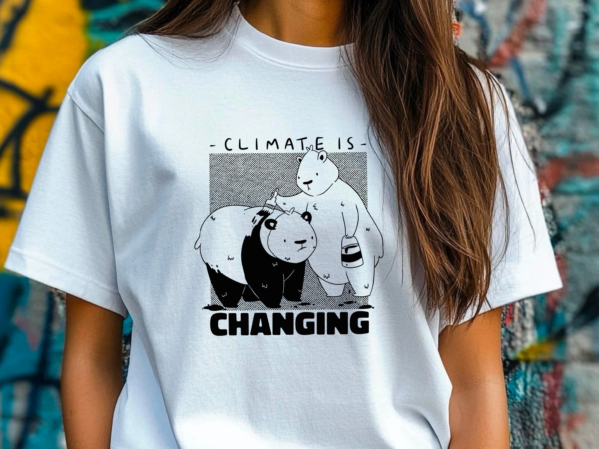 Panda Klimabewusstsein T-Shirt "Change is Coming" Edition