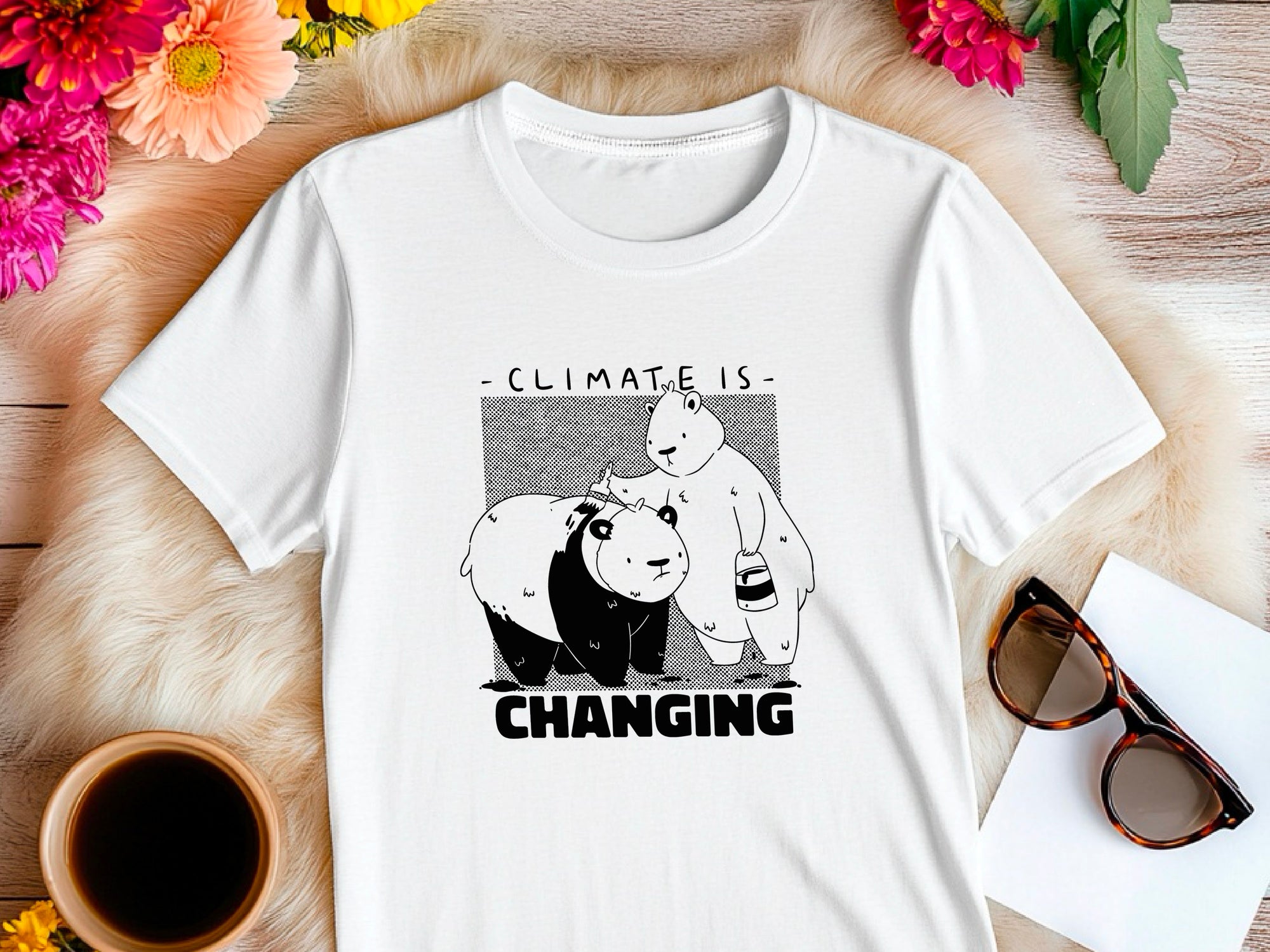 Panda Klimabewusstsein T-Shirt "Change is Coming" Edition