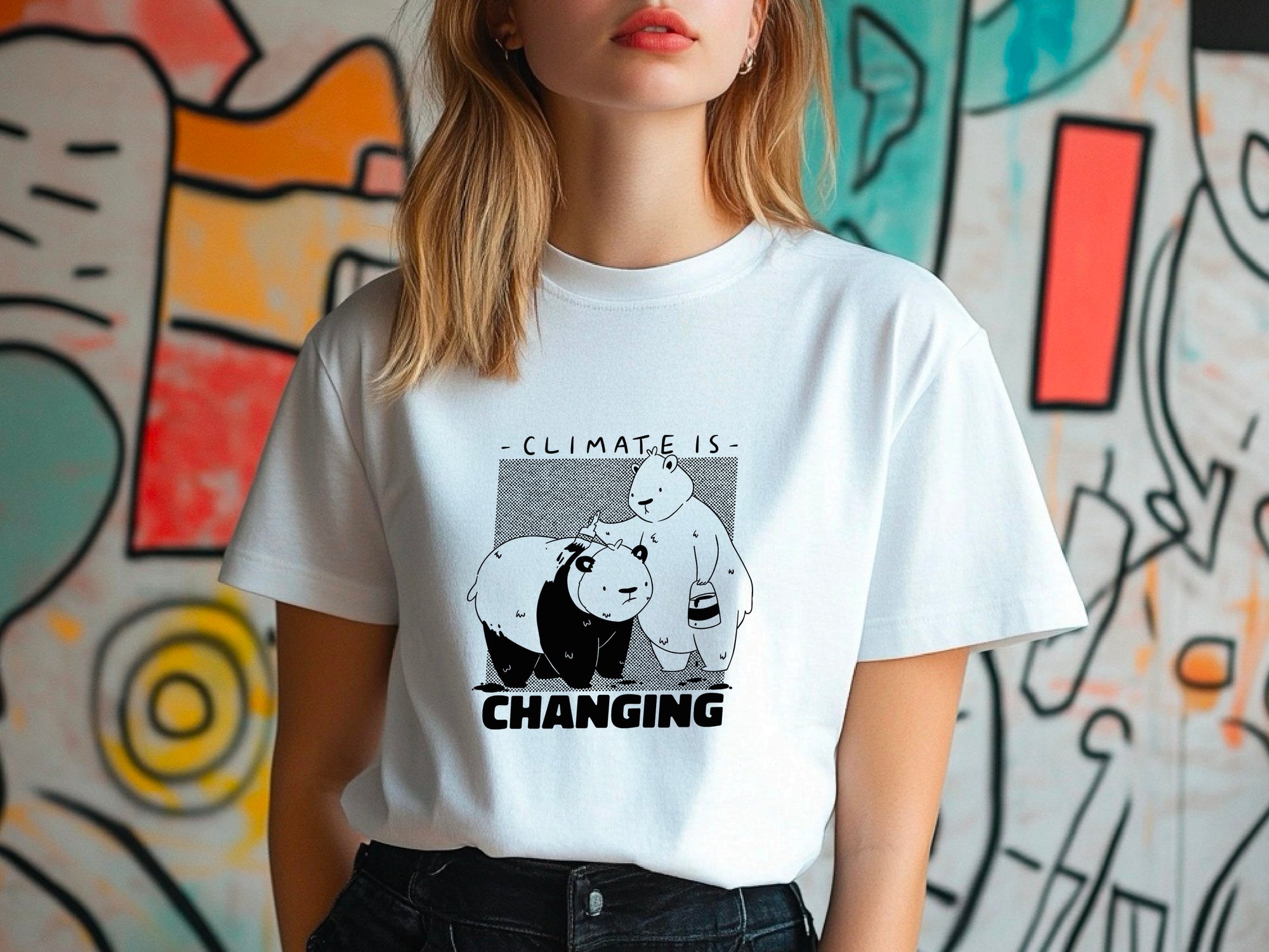 Panda Klimabewusstsein T-Shirt "Change is Coming" Edition