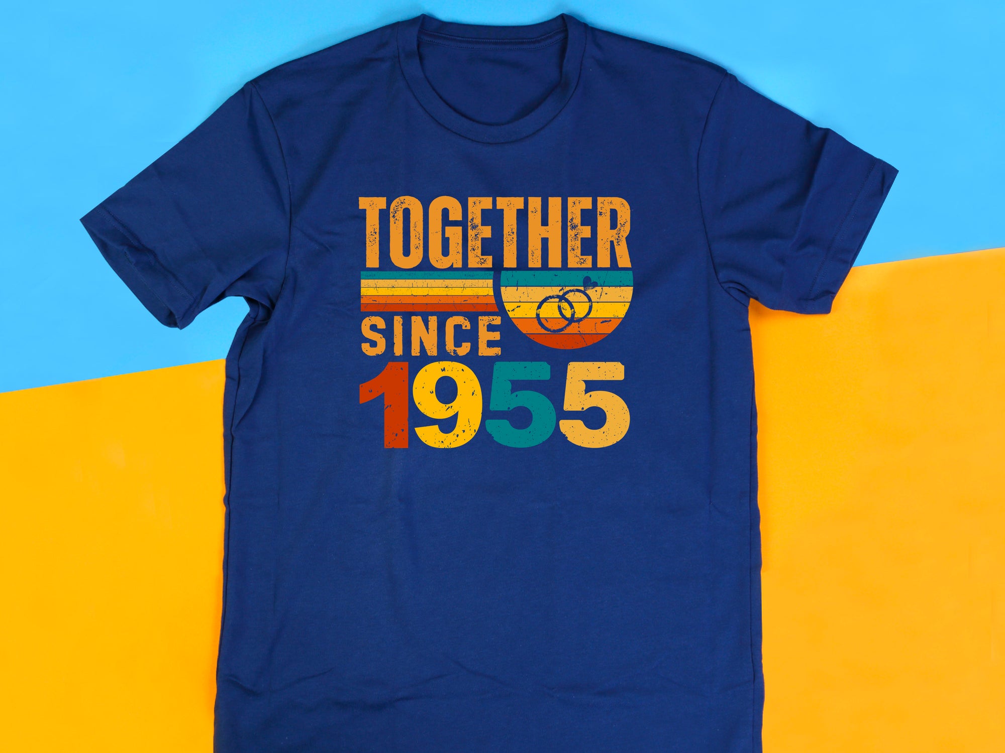 Rings Together Since 1955 Shirt – Vintage Anniversary T-Shirt – Unisex Couple Tee – Husband Wife Matching Shirt – Est 1955 Love Gift