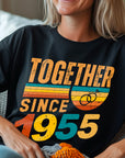 Rings Together Since 1955 Shirt – Vintage Anniversary T-Shirt – Unisex Couple Tee – Husband Wife Matching Shirt – Est 1955 Love Gift