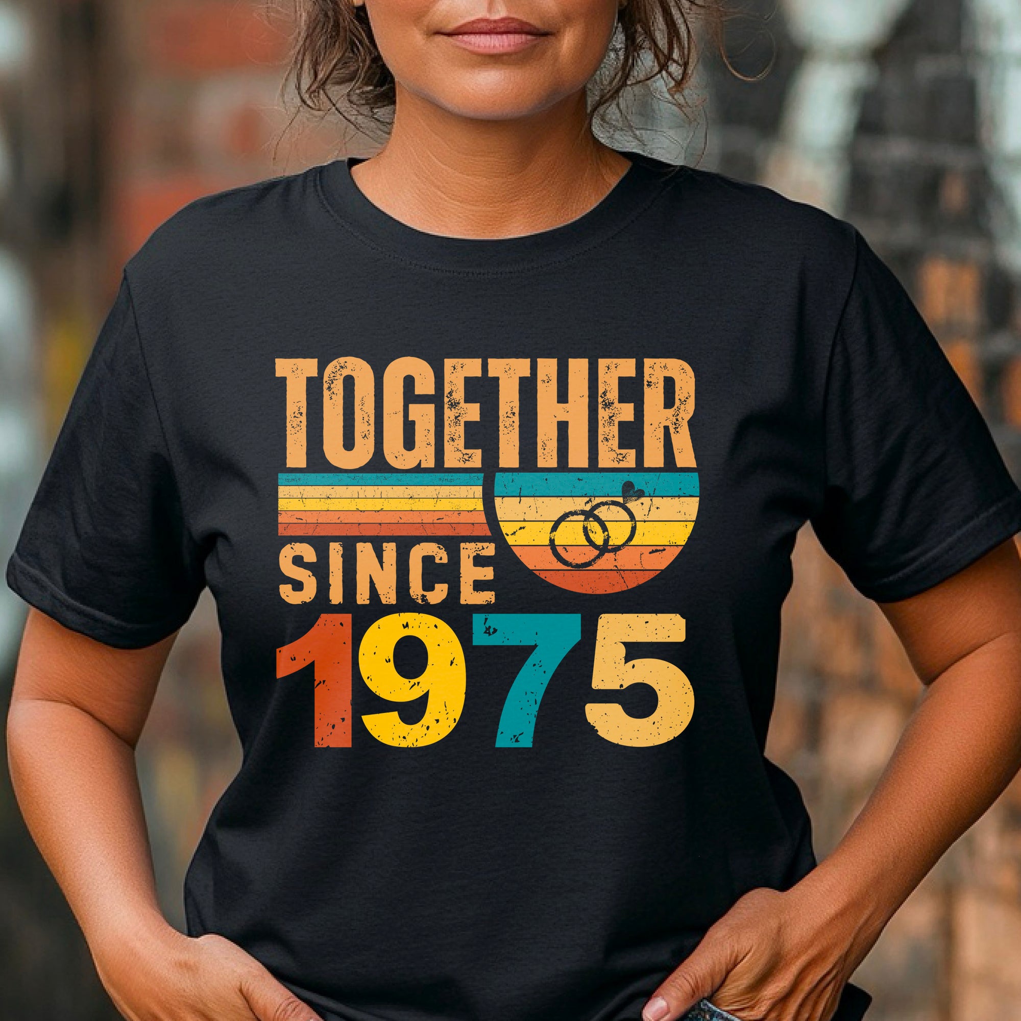 Matching Couple Tee, Husband Wife Unisex Shirt, Est 1975 Love Gift, Rings Together Since 1975 Shirt – 50th Anniversary T-Shirt