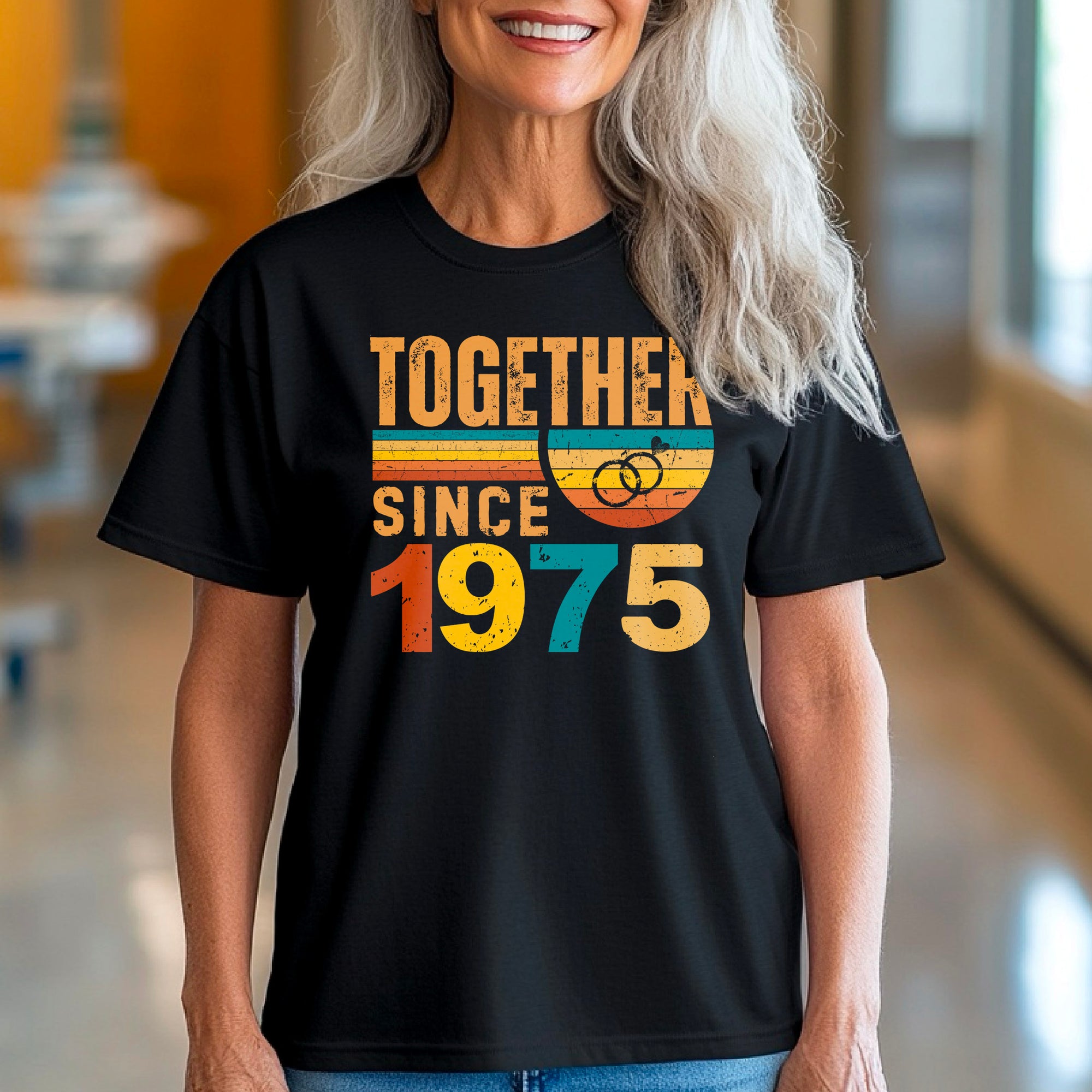 Matching Couple Tee, Husband Wife Unisex Shirt, Est 1975 Love Gift, Rings Together Since 1975 Shirt – 50th Anniversary T-Shirt