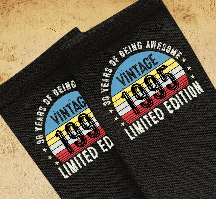Socks 30th Birthday Gifts For Men Or Women Awesome Since 1995 30 Years Old