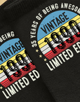Socks 35th Birthday Gifts For Men Or Women Awesome Since 1990 35 Years Old