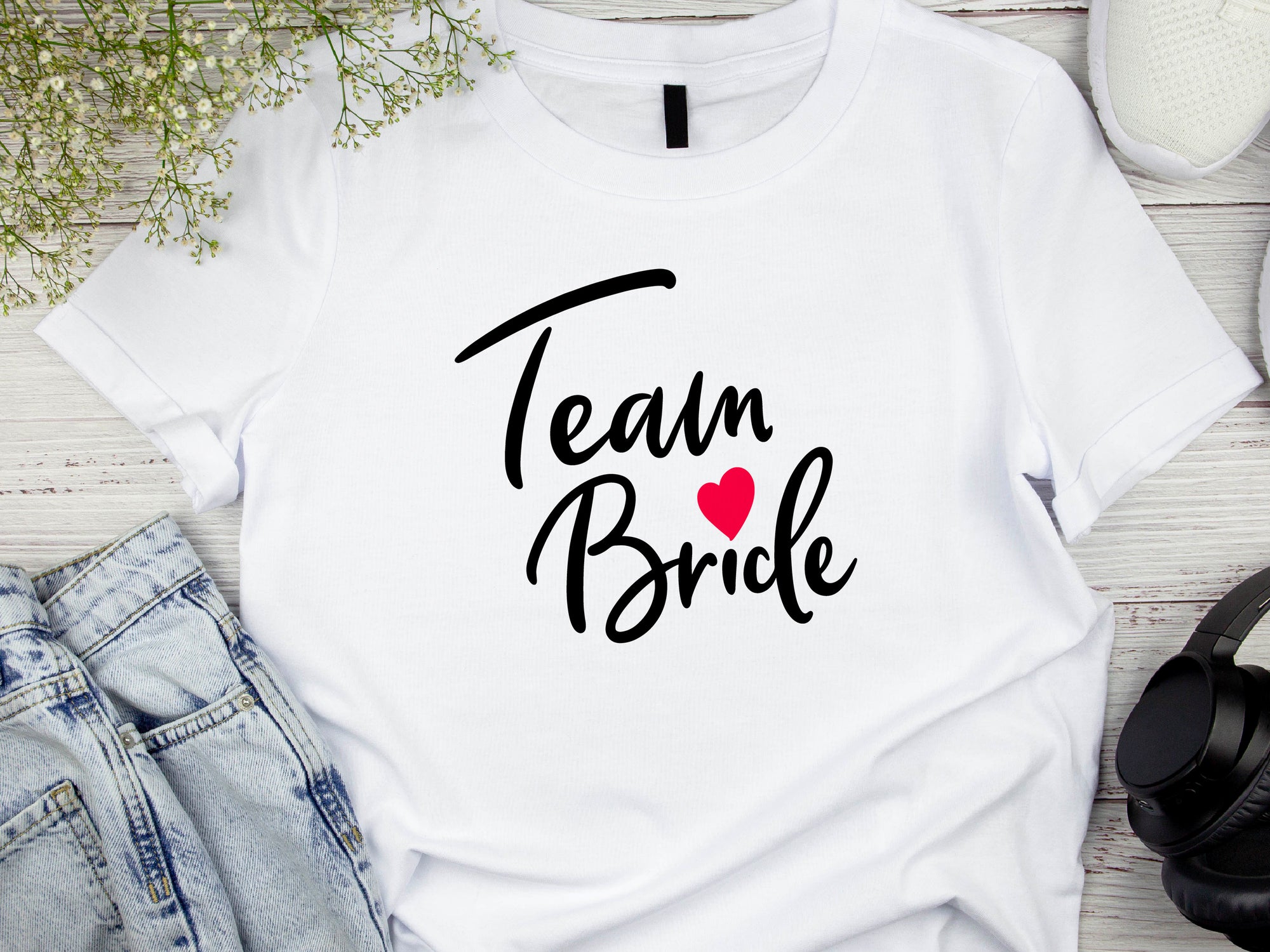 Team Bride Shirt – Festive Wedding Party T-Shirt – Bachelorette Party Tee – Matching Bridal Squad Shirts – Bride Tribe Gift Idea