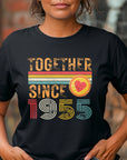 Customise Anniversary Tee 1955, Together Since T-Shirt, Couple Gift, Wedding Anniversary Shirt, Unisex Love Tee