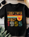 Customise Anniversary Tee 1955, Together Since T-Shirt, Couple Gift, Wedding Anniversary Shirt, Unisex Love Tee
