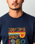 Customise Anniversary Tee 1960, Together Since T-Shirt, Couple Gift, Wedding Anniversary Shirt, Unisex Love Tee