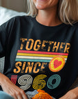 Customise Anniversary Tee 1960, Together Since T-Shirt, Couple Gift, Wedding Anniversary Shirt, Unisex Love Tee