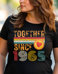 60th Anniversary Couple Shirt, Together Since 1965 Tee, Matching Husband Wife Gift, Est. 1965 Love Rings T-Shirt