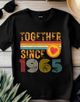 60th Anniversary Couple Shirt, Together Since 1965 Tee, Matching Husband Wife Gift, Est. 1965 Love Rings T-Shirt