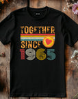 60th Anniversary Couple Shirt, Together Since 1965 Tee, Matching Husband Wife Gift, Est. 1965 Love Rings T-Shirt