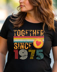 50th Anniversary Shirt for Couple, Together Since 1975 Tee, Husband and Wife Matching Shirt, Est. 1975 Love Gift, Golden Anniversary T-Shirt
