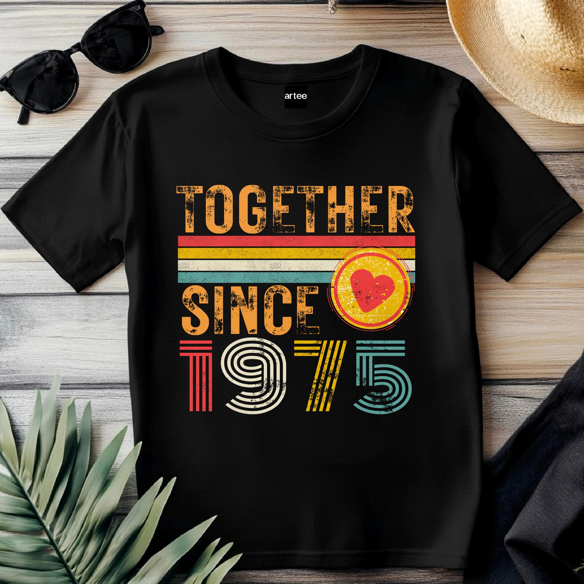 50th Anniversary Shirt for Couple, Together Since 1975 Tee, Husband and Wife Matching Shirt, Est. 1975 Love Gift, Golden Anniversary T-Shirt