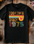50th Anniversary Shirt for Couple, Together Since 1975 Tee, Husband and Wife Matching Shirt, Est. 1975 Love Gift, Golden Anniversary T-Shirt