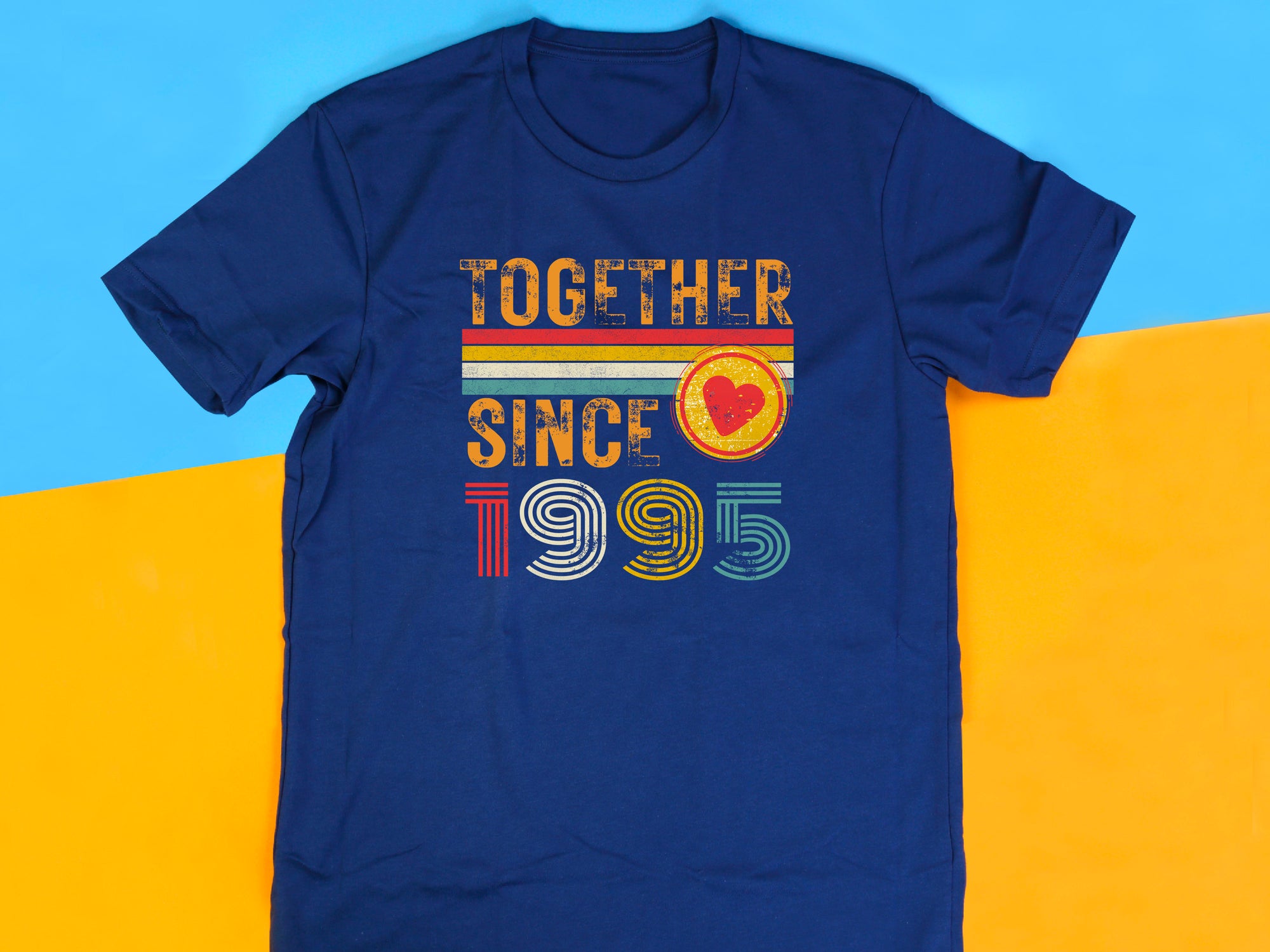 Customise Any Year Together Since 1995 Vintage Couple 30th Wedding Anniversary T-Shirt Husband Wife Boyfriend Girlfriend T Shirt Tee Top