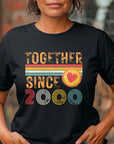 Custom Year 2000 Together Since T-Shirt, Retro Love Shirt, Couple Anniversary Gift, Husband Wife Matching Tee, Valentine’s Gift Idea